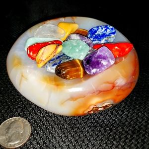 Carnelian Bowl with Chakra tumbles